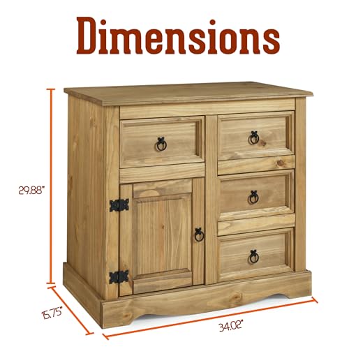 Solid Wood Buffet Sideboard with 3 Doors and 3 Drawers L39854