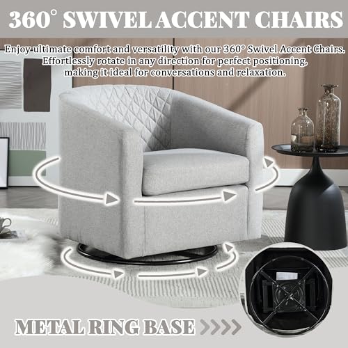 Brown Swivel Barrel Accent Chair Set of 2 K522