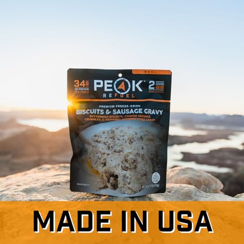 Freeze Dried Biscuits and Gravy Camping Food, 2 Serving Pouch W672