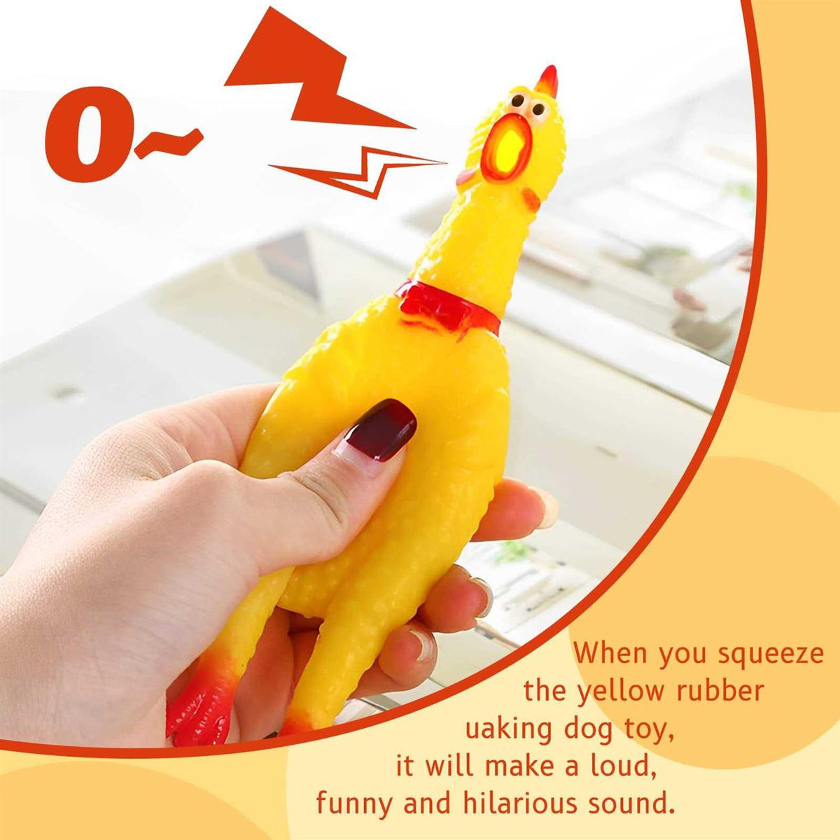 Yellow Rubber Chicken Dog Toys T5250