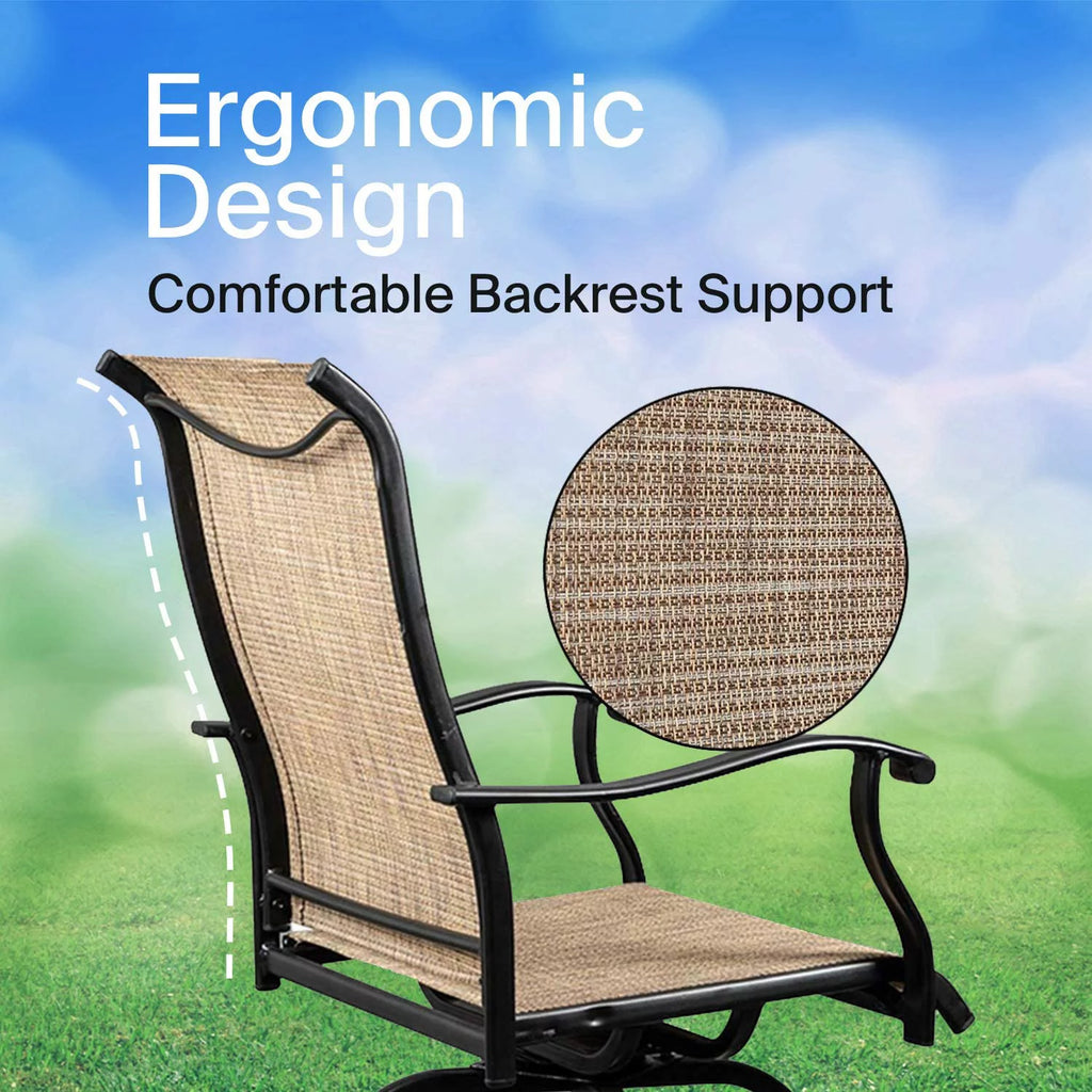 3 Piece Outdoor Cafe Furniture Set with Glass Table and 2 Chairs J5244