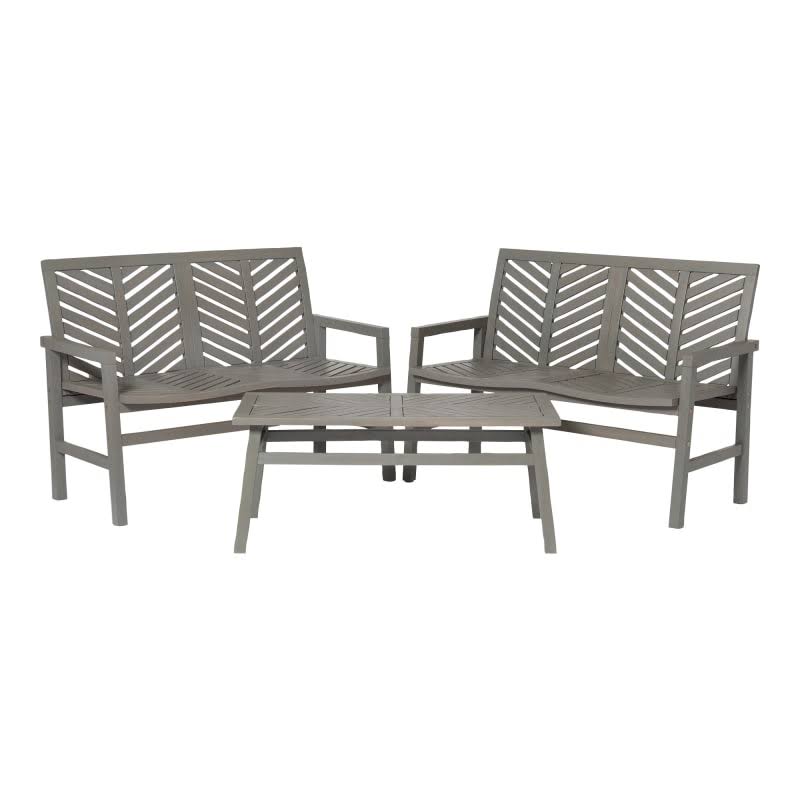3 Piece Wood Framed Farmhouse Conversation Set R266