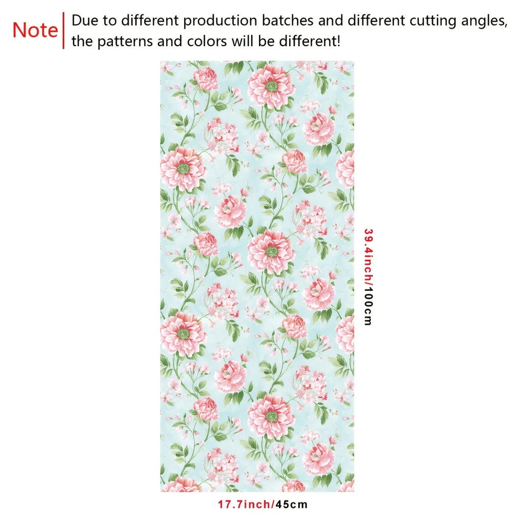 Pink Flowers And Leaves Peel And Stick Wallpaper H579883
