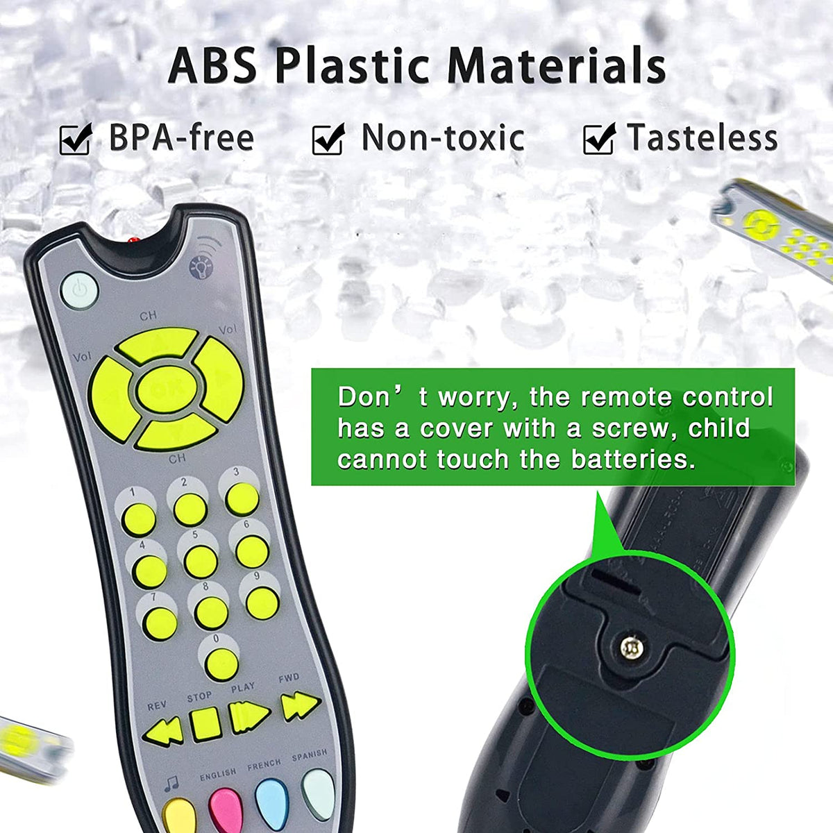 Gray TV Remote Control Toy with Light and Sound M8278