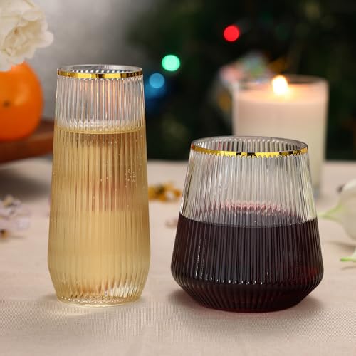 48 Pack Plastic Stemless Glasses M423953