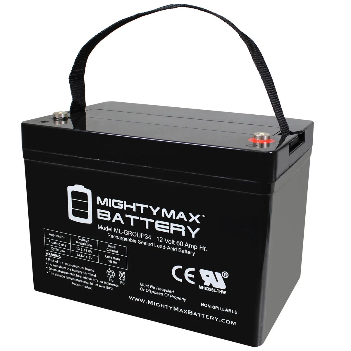 12V 60AH Group 34 SLA Battery H307482