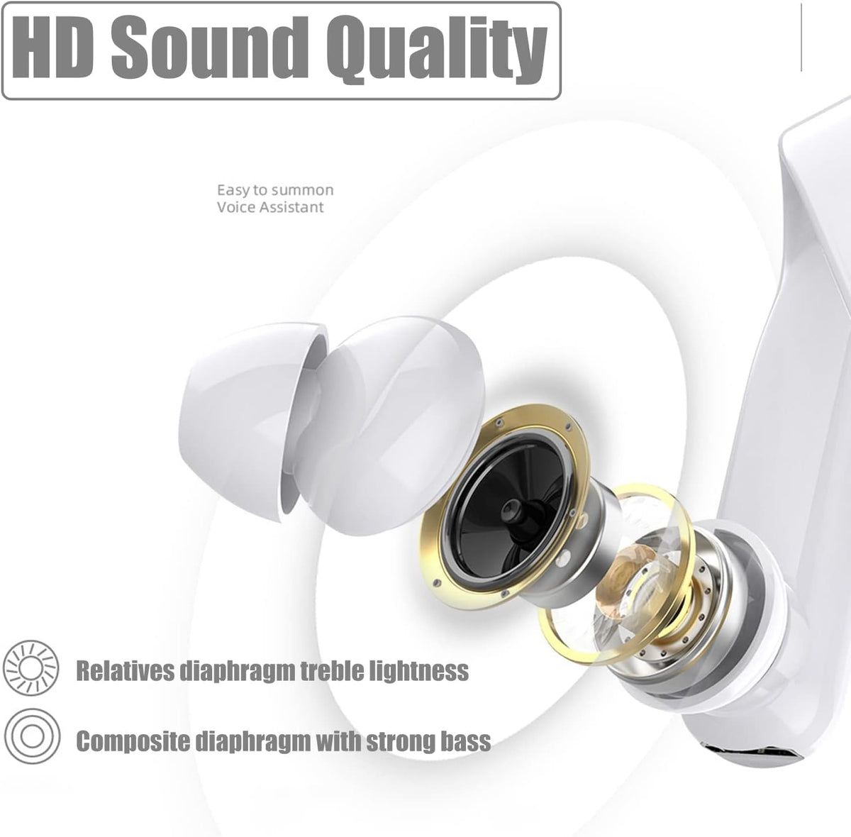 Bluetooth Headset with Mic Noise Canceling Hands-Free E958584