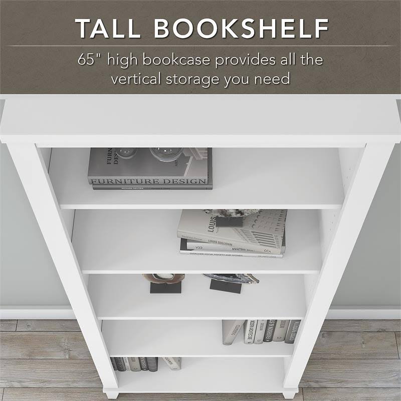 White 5 Shelf Bookcase E85638
