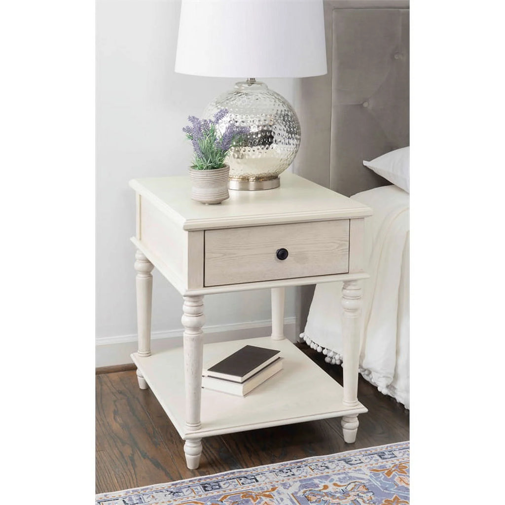 White Wood Side Accent Table Y446202