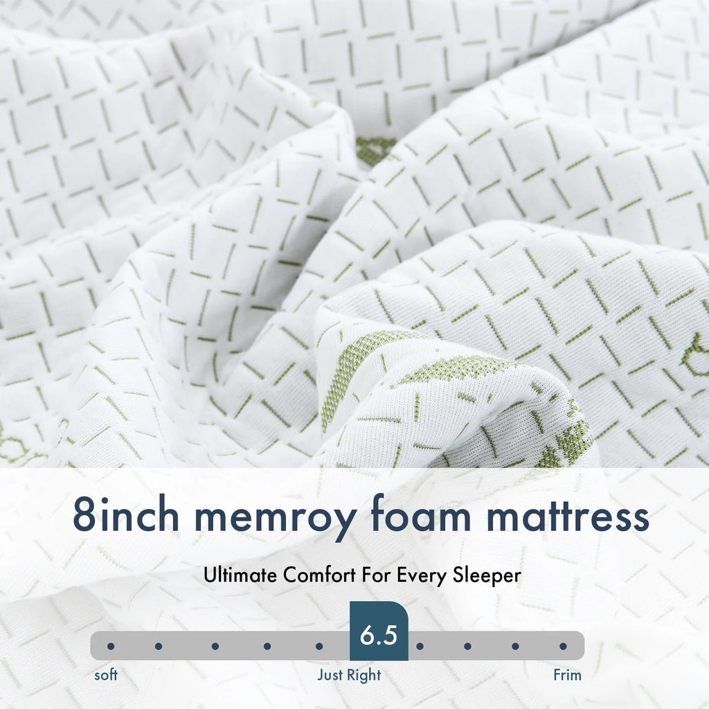 6'' Twin Size Memory Foam Mattress with Bamboo Pattern Cover B800860