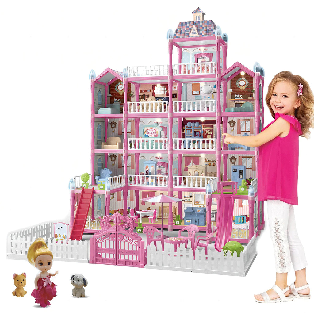 5-Story 19 Rooms DIY Dollhouse H6076