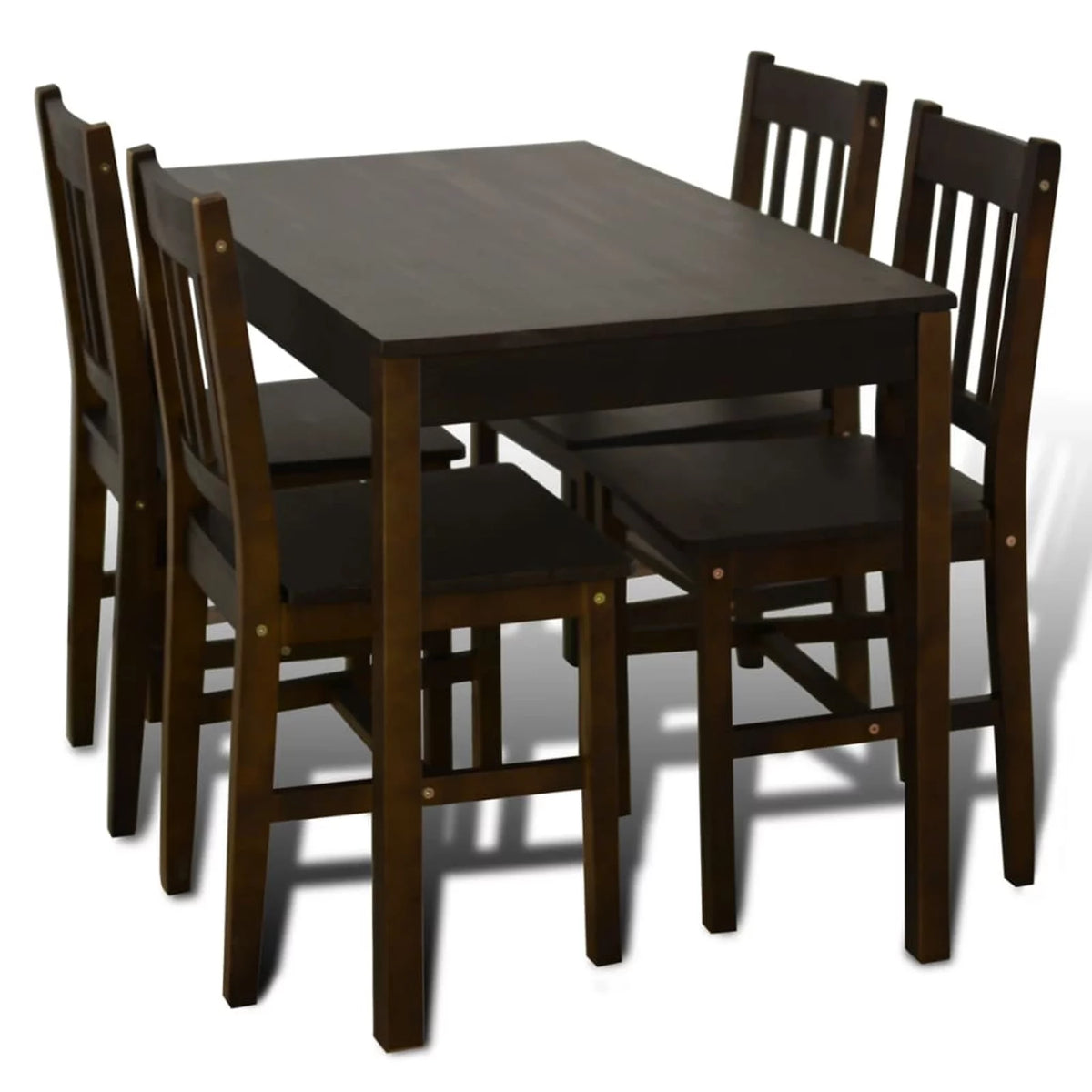 Wooden Dining Table with 4 Chairs Brown W179723