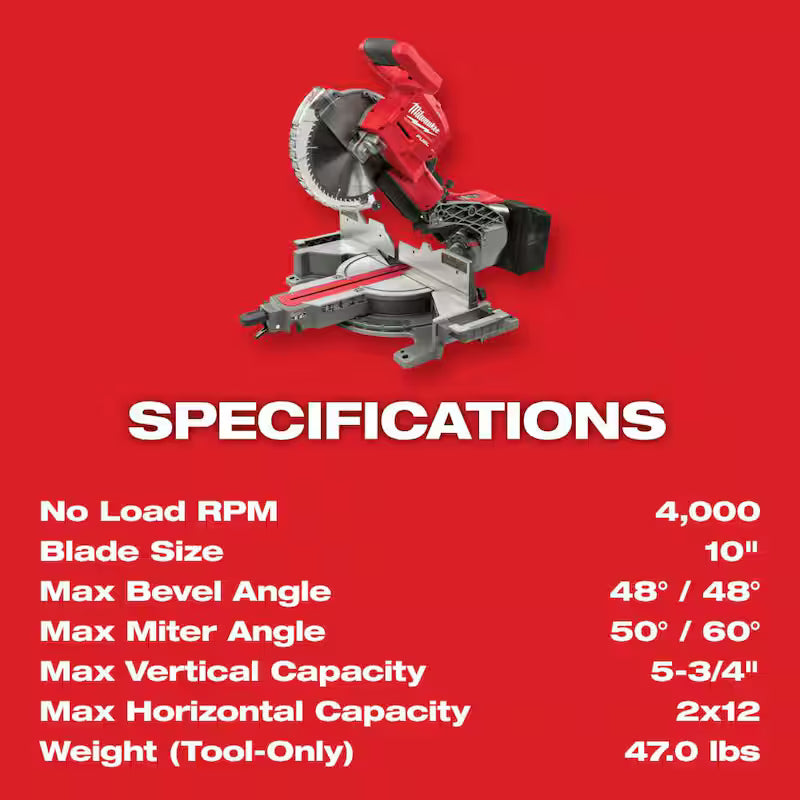 18V Cordless Dual Bevel Sliding Compound Miter Saw Kit with 8.0 Ah Battery H150232