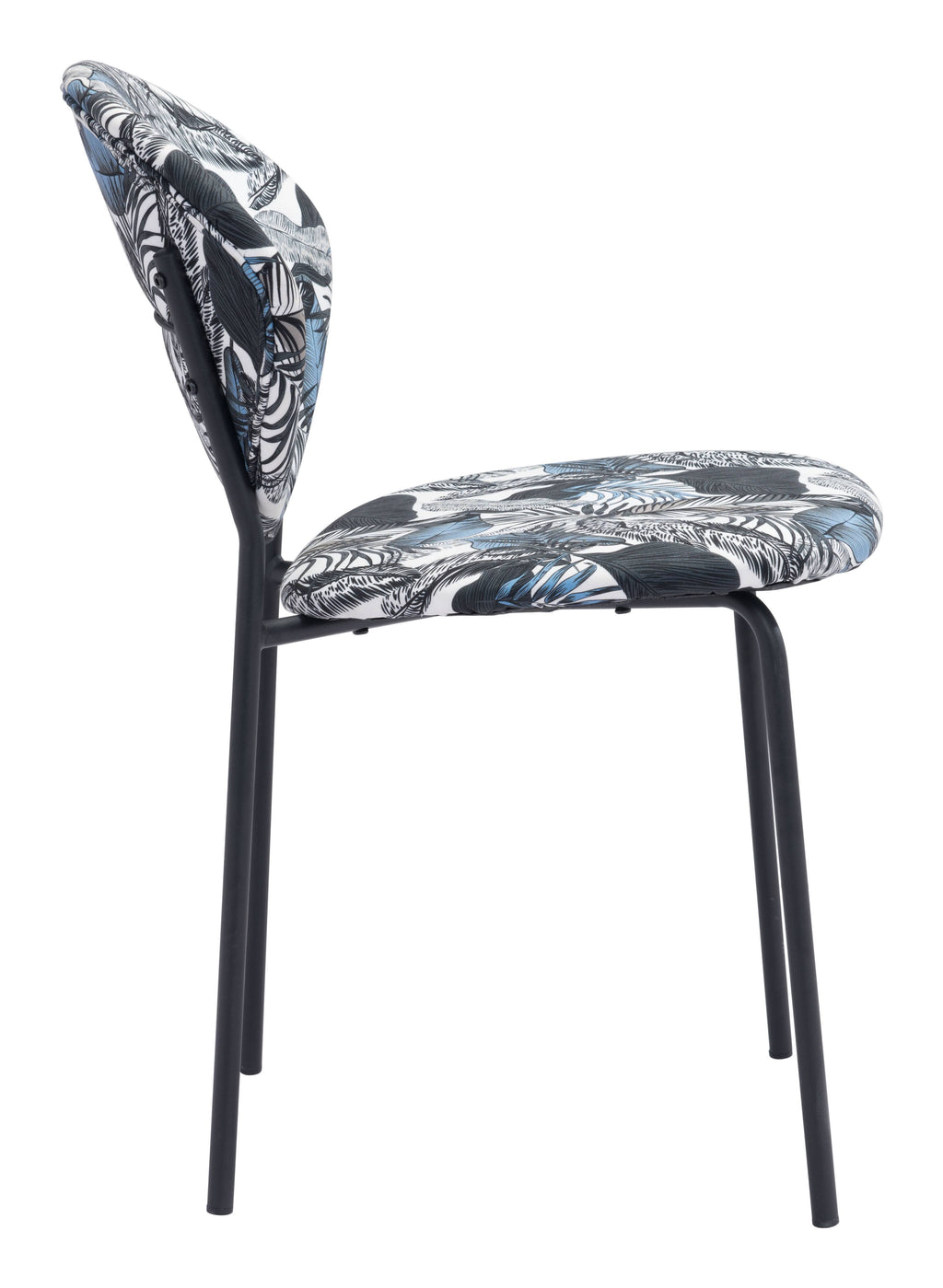 Black Leaf Print Dining Chair (Set of 2) H7914