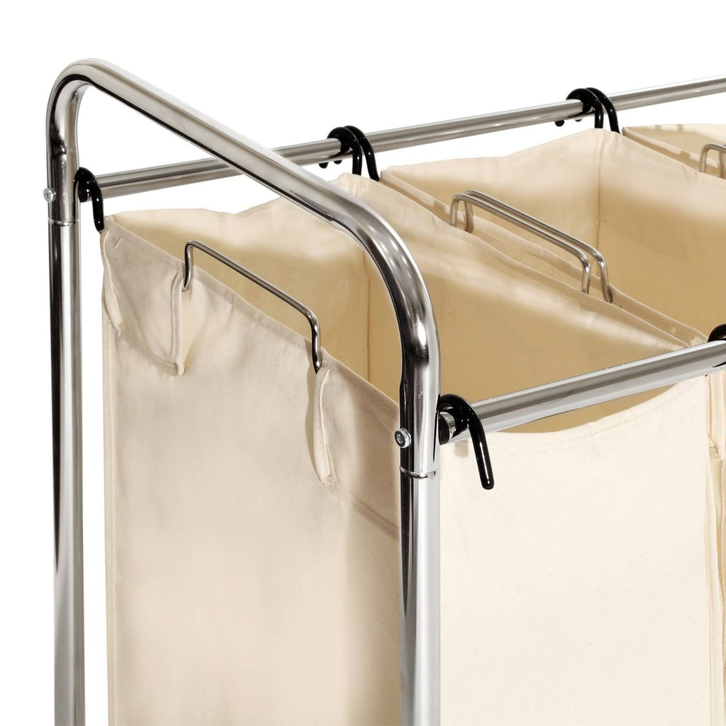 Mobile 3-Bag Laundry Hamper Sorter Cart I367