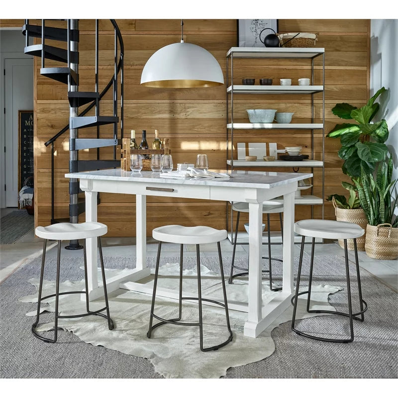Weathered White Wood Counter Stool S80911