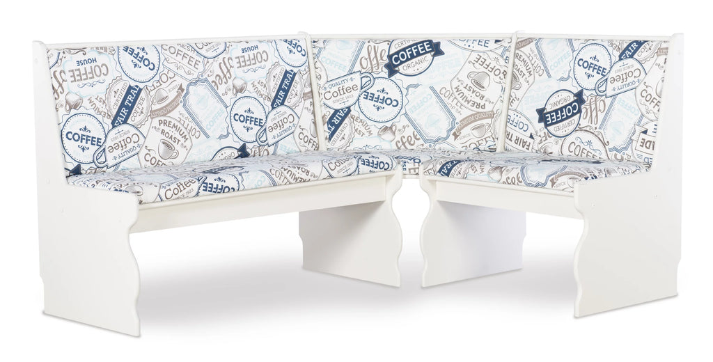 White Dining Nook with Table and Bench J72947