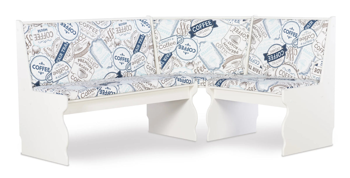 White Dining Nook with Table and Bench J72947