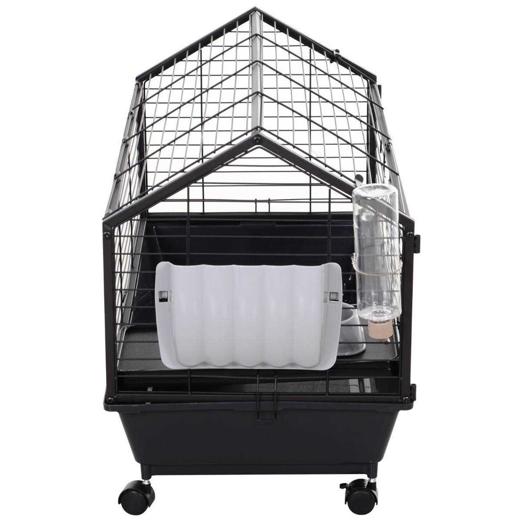 Rolling Metal Small Animal Hutch Cage with Main House and Run U5489