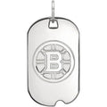 14K White Gold NHL Boston Bruins Dog Tag Pendant D2032