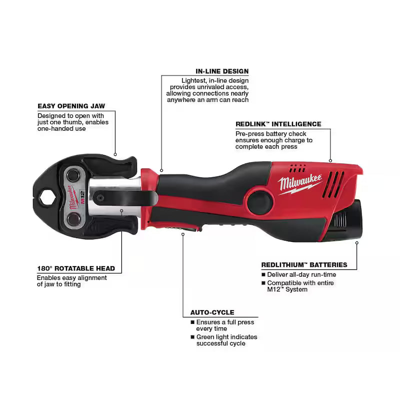 12-Volt Cordless Press Tool Kit with 3 Jaws O19540