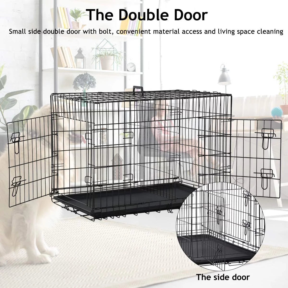 48 inch Double-Door Dog Cage M97812