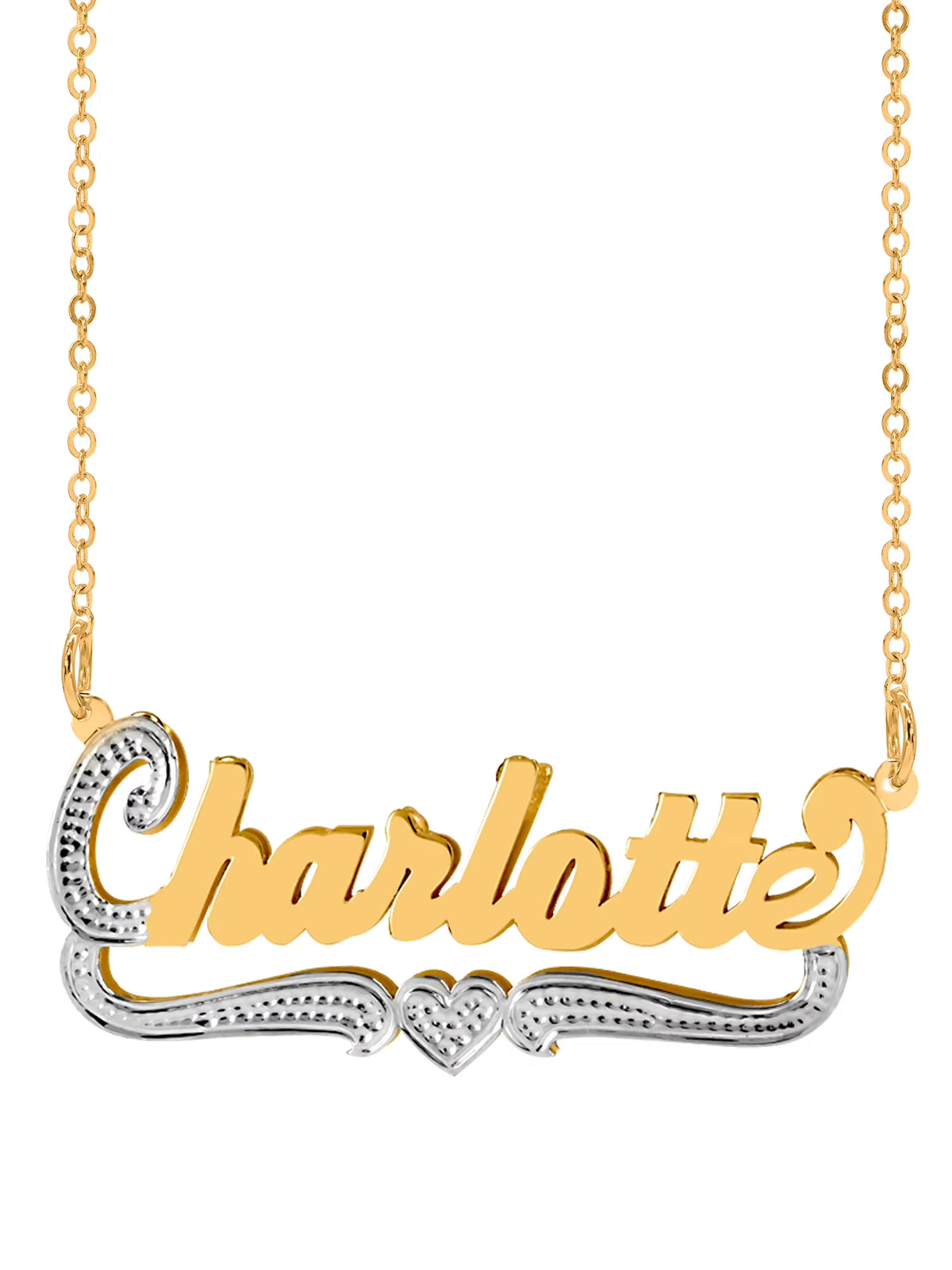 Personalized Name Necklace with Heart and Tail P284