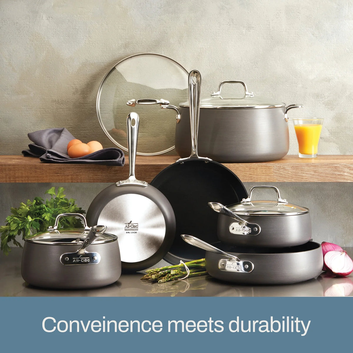 10 Piece Hard Anodized Nonstick Cookware Set H82195
