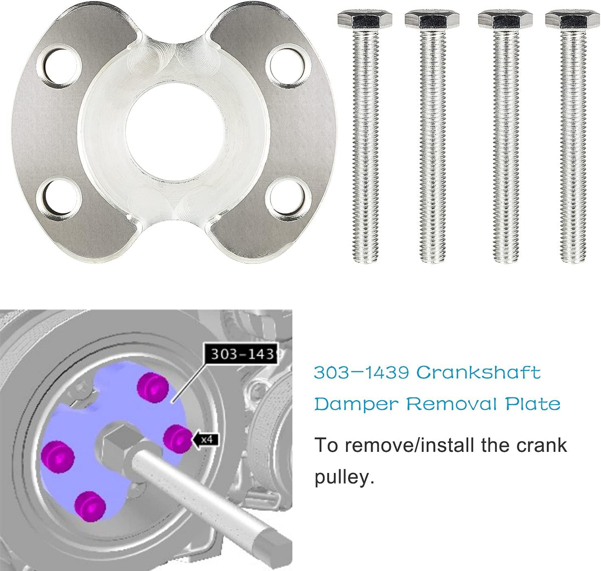 Crankshaft Crank Puller Pulley Set for 3.0lt V6 & 5.0lt V8 P4255