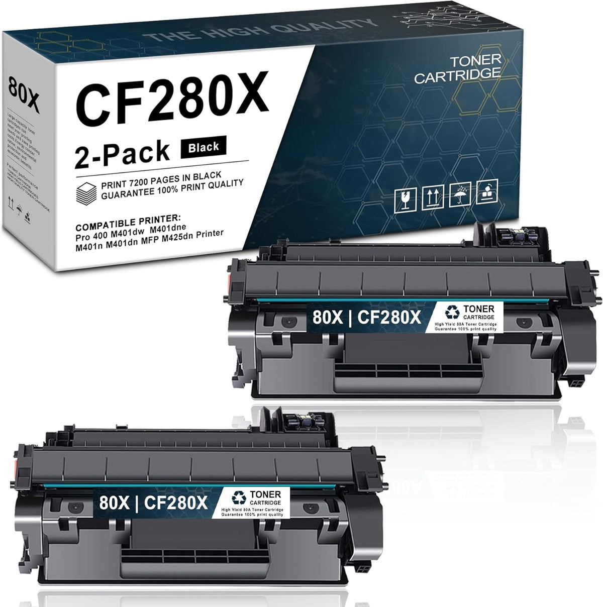 Compatible High Yield Black Toner Cartridge 2-Pack O50756