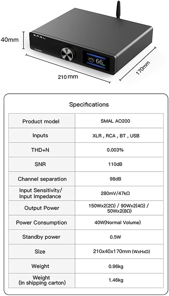 Digital Power Amplifier Bluetooth 5.0 2 Channel HiFi Desktop Amp with Remote Control K624