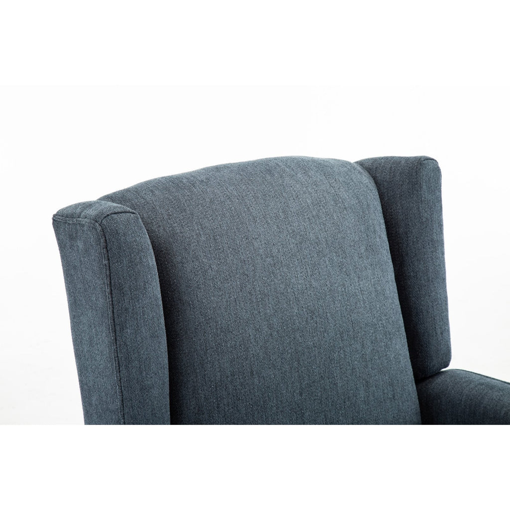 Beige Chenille Wingback Swivel Glider Recliner X8932