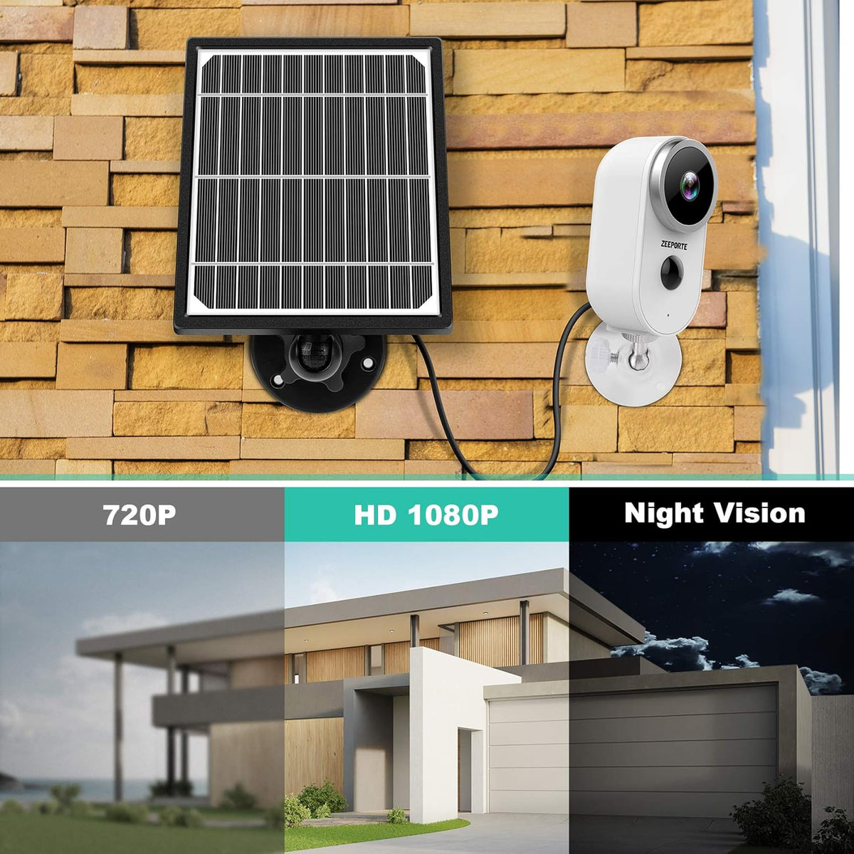 1080P Solar Powered Outdoor Security Camera System with Night Vision X339