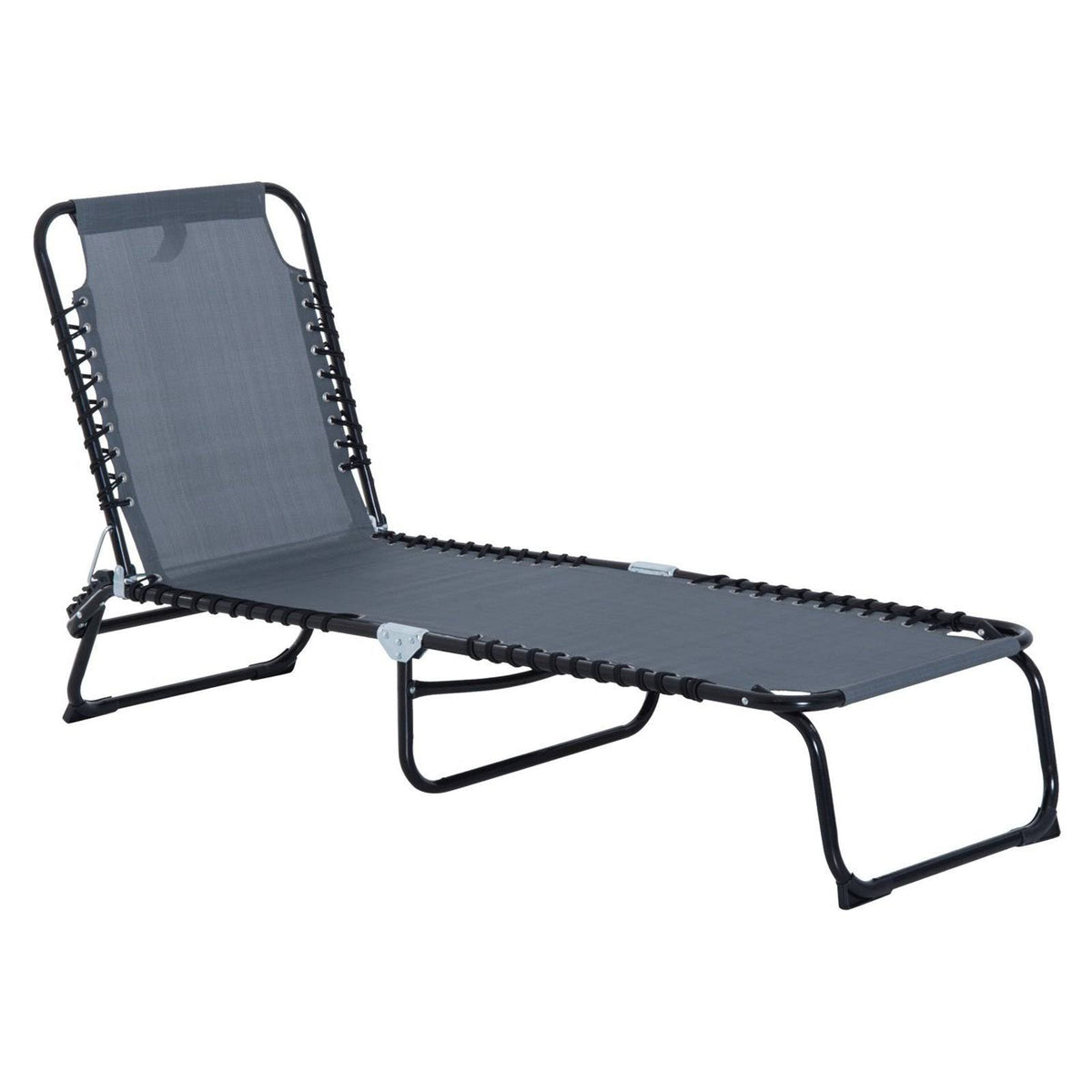 Gray 3 Position Reclining Folding Chaise Lounge Chair M825795