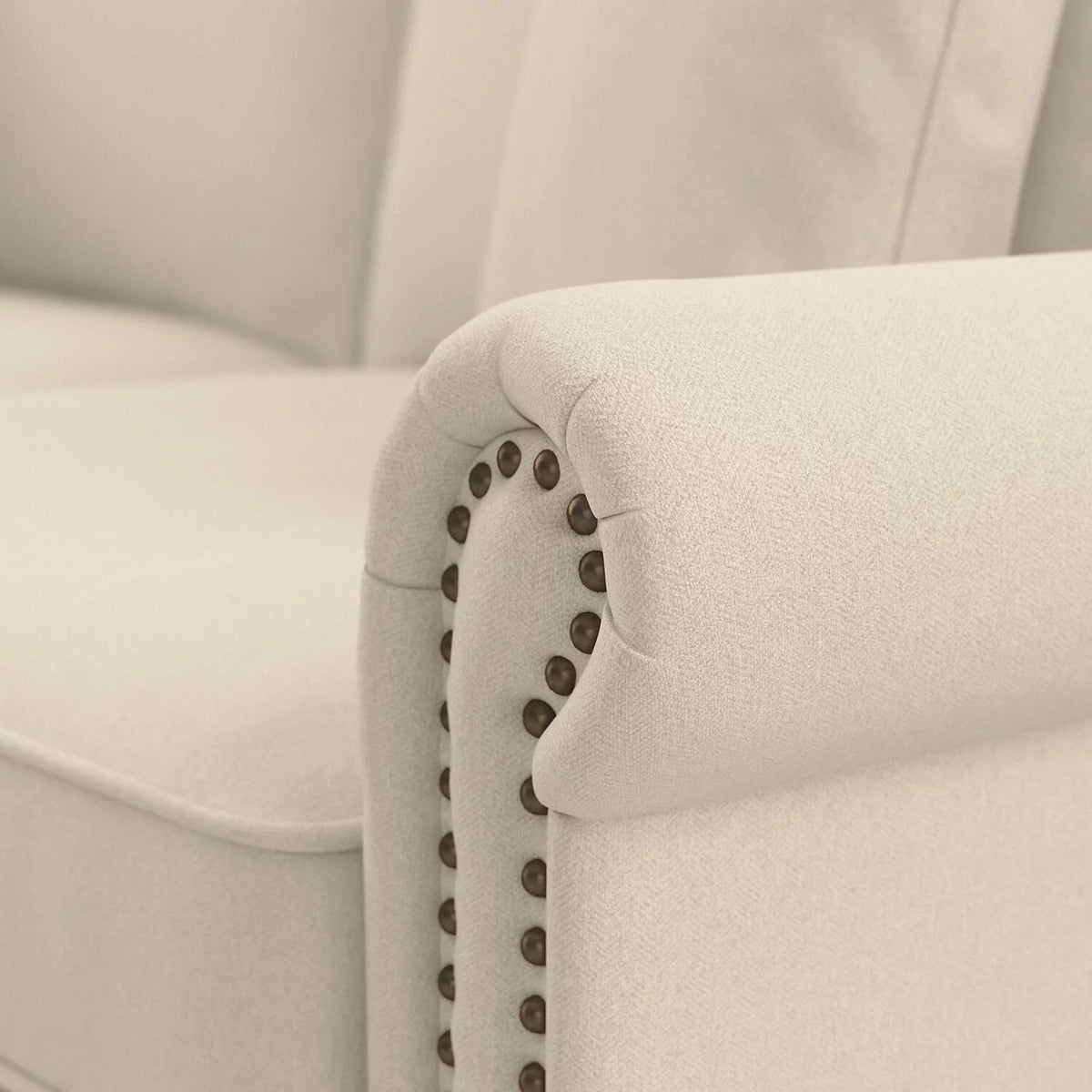 Cream Herringbone Fabric Sofa U967694