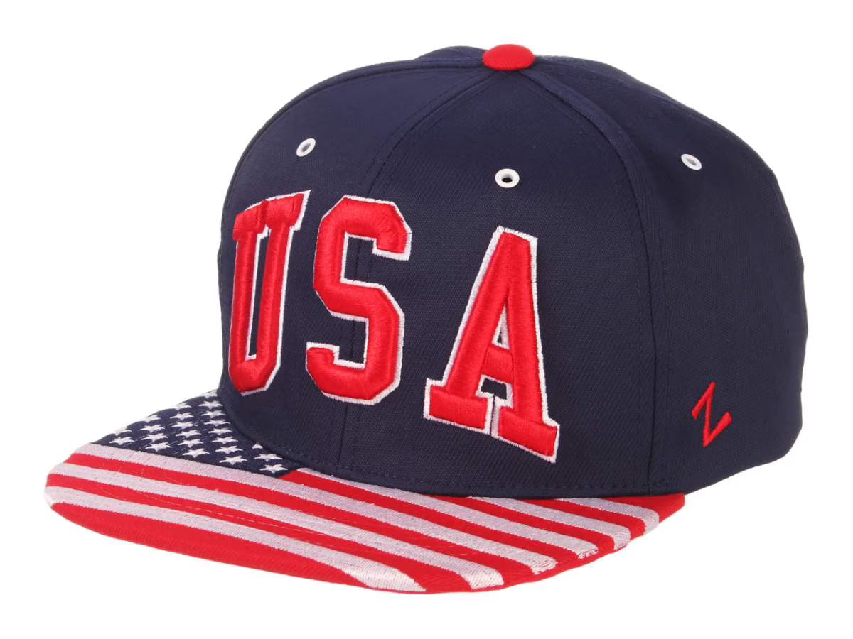 Navy Snapback Flat Bill Hat Cap U285