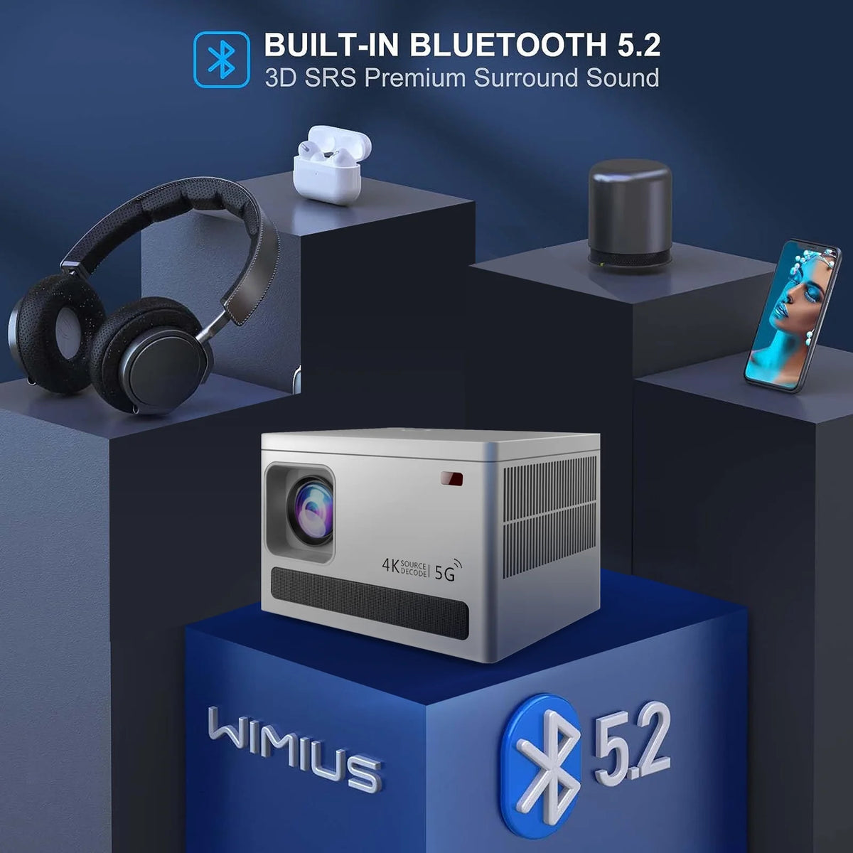 5G WiFi Bluetooth 4K Projector J273