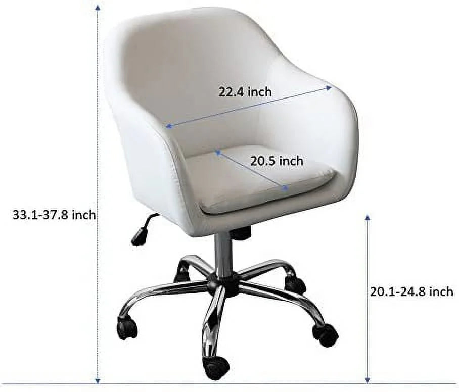 White Ergonomic Executive Office Chair with Armrest Z724
