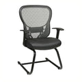 Leather Back Guest Chair with Fixed Arms N6621