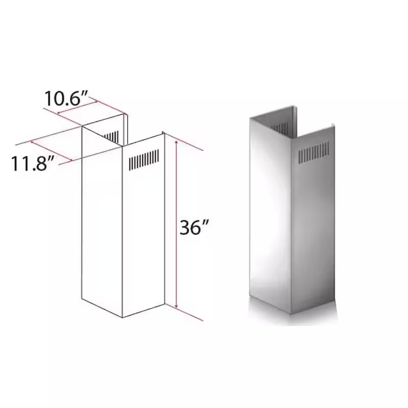 36 in. Chimney Extension for 9 ft. to 10 ft. Ceilings Q85277