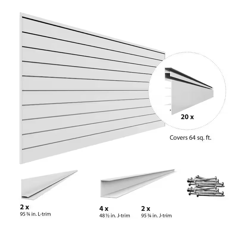 White Slat Wall Panel Set 2-Pack T11727