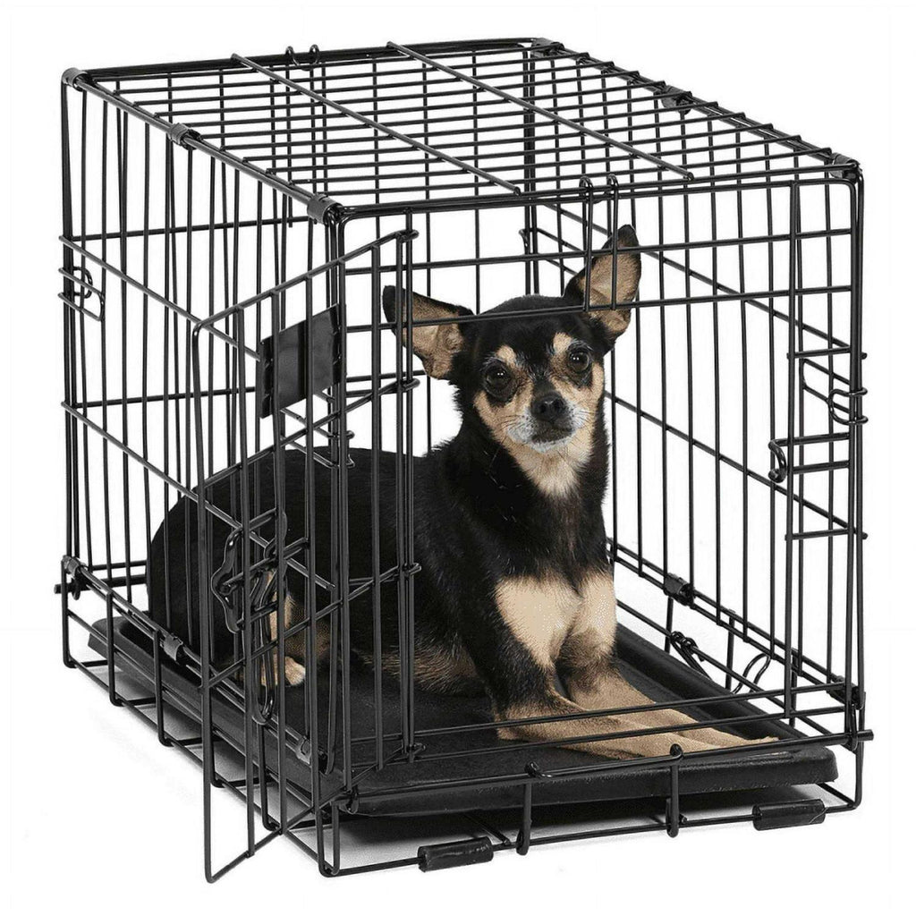 XXS Folding Metal Dog Crate with Divider Panel U444205