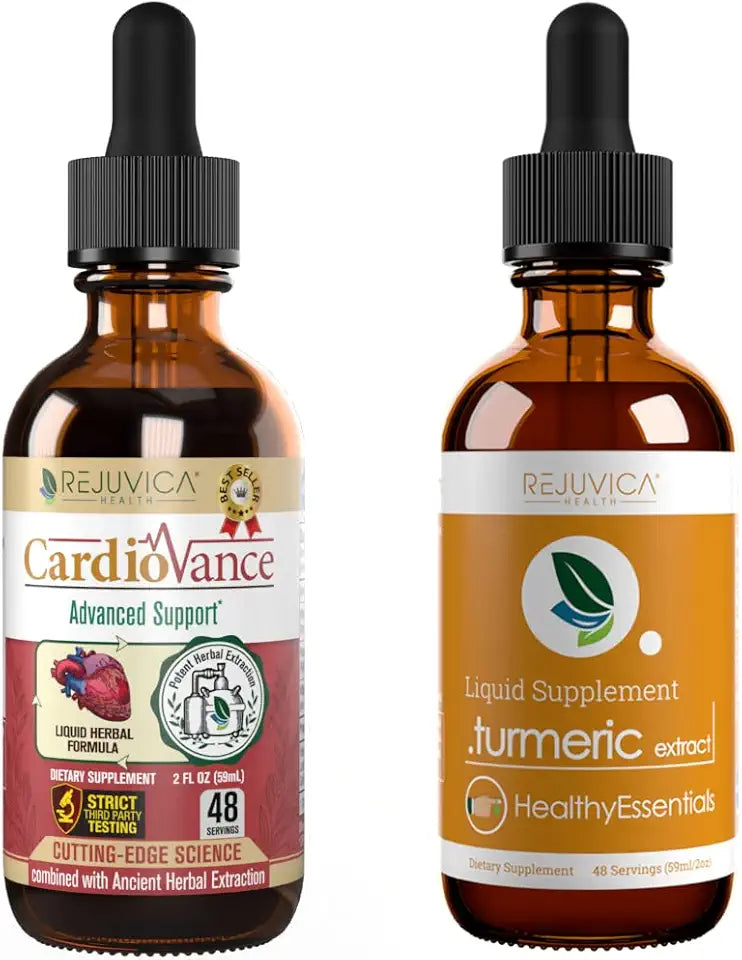 Turmeric Liquid Supplement with Hawthorn Garlic Hibiscus Olive Leaf F25051