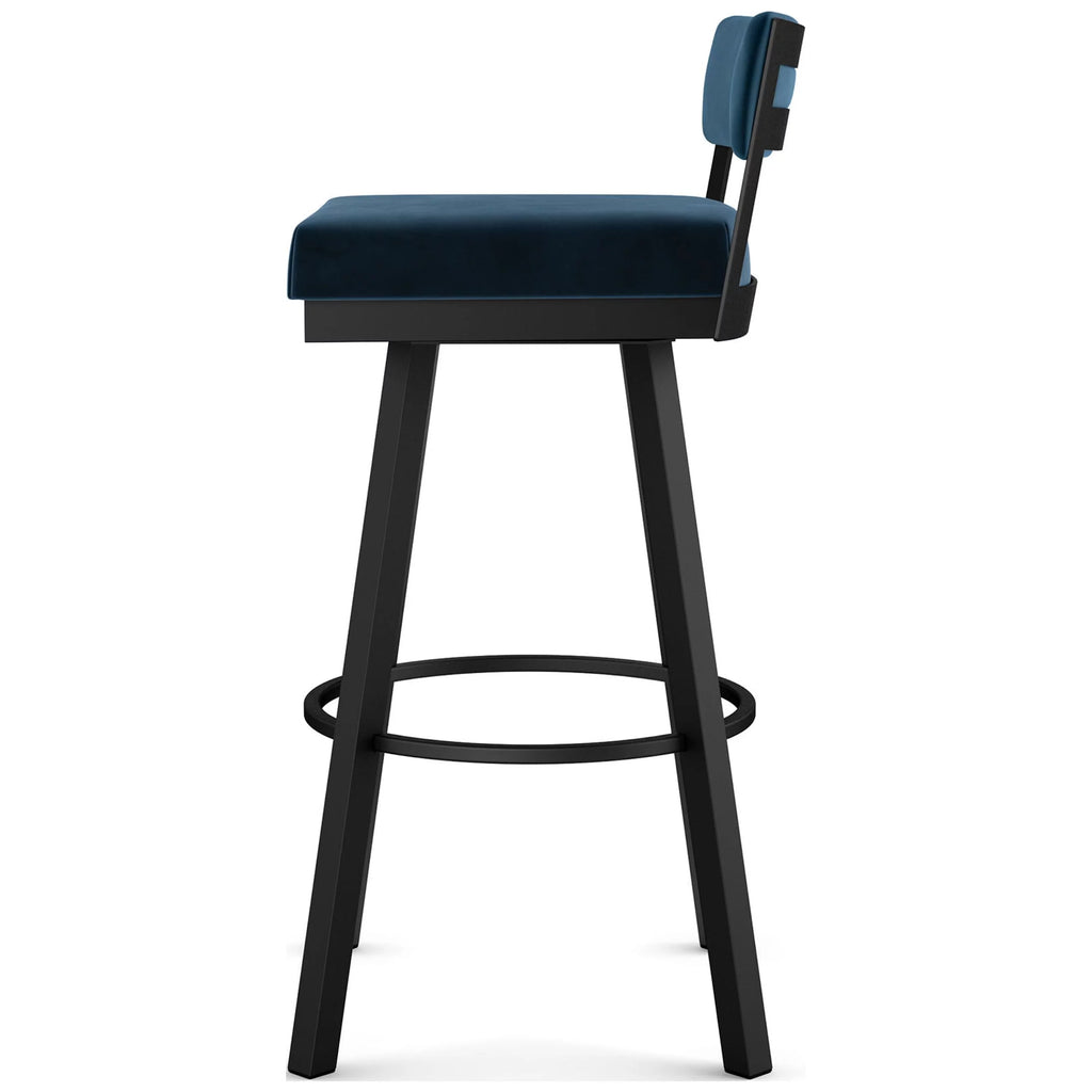 Dark Blue Velvet Swivel Counter Stool K84013