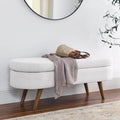 Oval Storage Bench with Rubber Wood Legs L393212