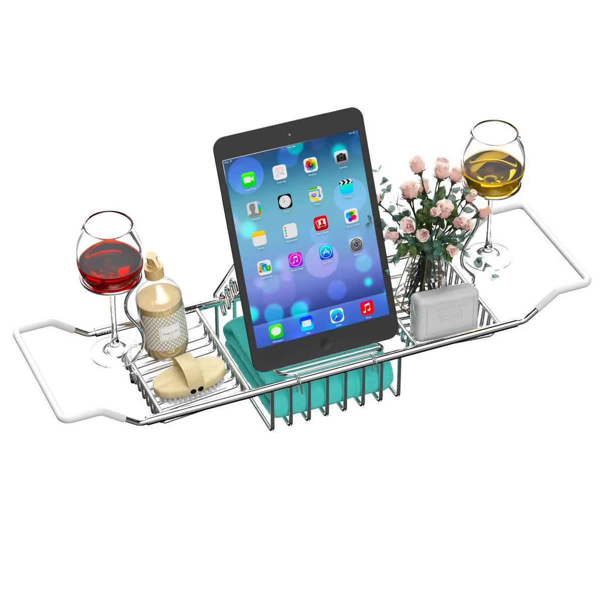 Stainless Steel Bathtub Caddy Tray with Extending Sides Z38205