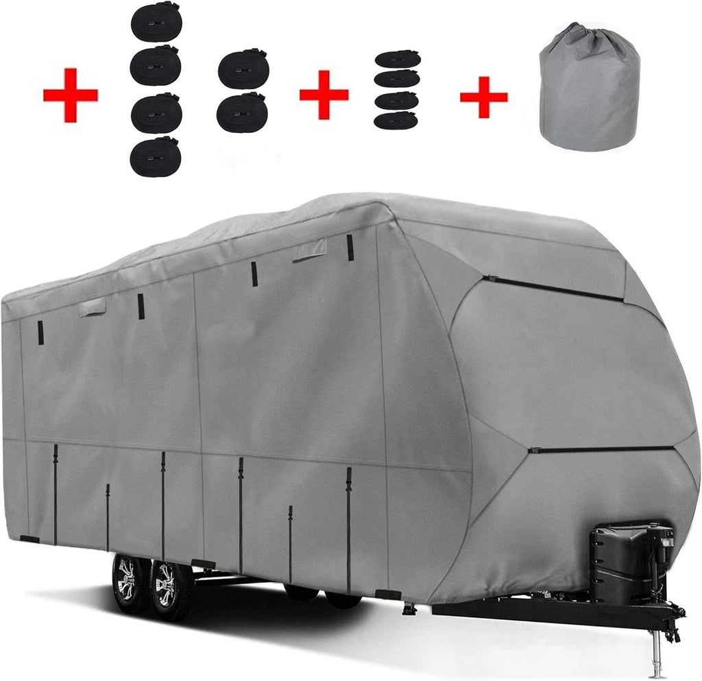 Waterproof Windproof 420D Heavy Duty Polyester Oxford RV Trailer Cover O4964