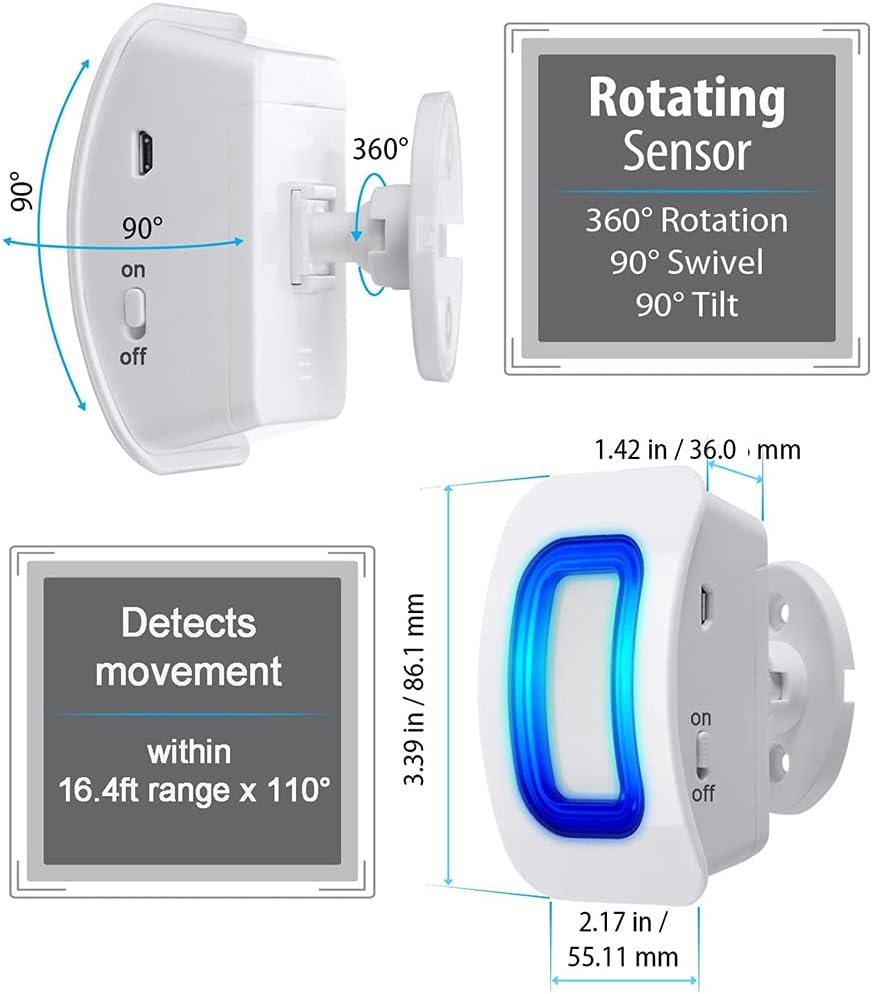 Wireless Caregiver Pager Indoor Motion Sensor Alert Pack of 2 Q53909