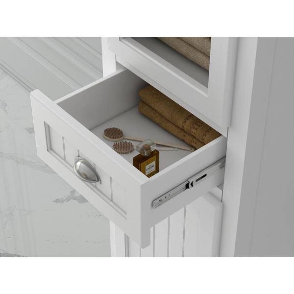 White Bathroom Linen Storage Cabinet E40536