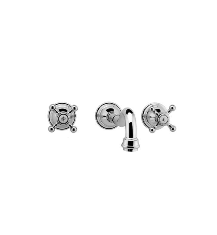 Double Handle Wall Mount Widespread Bathroom Sink Faucet M393